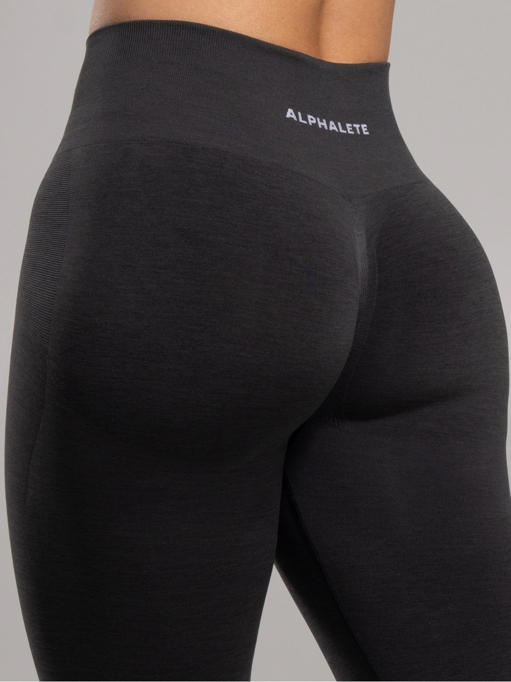 Alphalete Mid Rise Dark Heather Grey Scrunch Butt Leggings Small